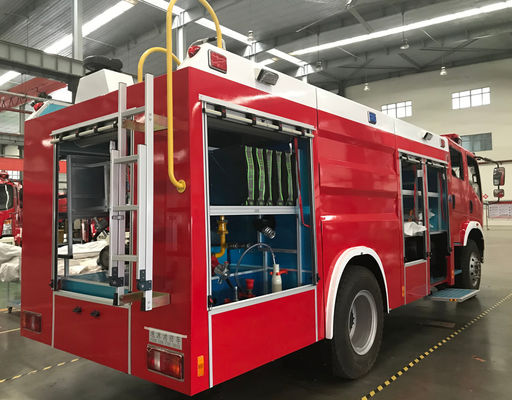 HOWO Red Color Water Tank Fire Truck 4000L Capacity For Road Spraying Multipurpose